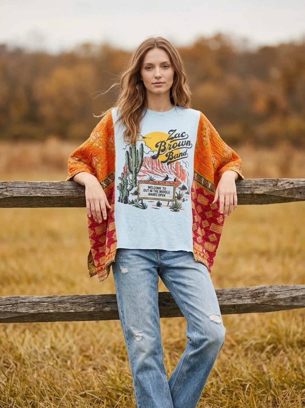 Handcrafted Upcycled Zac Brown Band Kantha Tunic NWT One Size